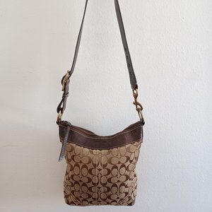 Coach Vintage Brown Signature C Canvas 10403 Crossbody Bag Purse